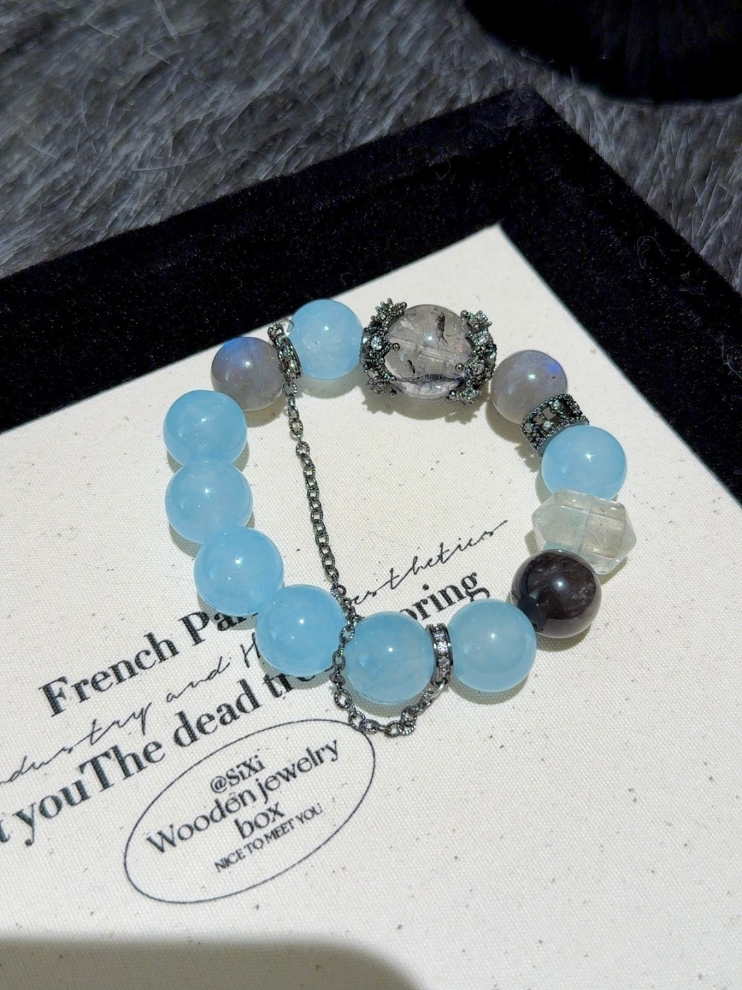 ▫️▪️ Blue chalcedony multi-treasure bracelet